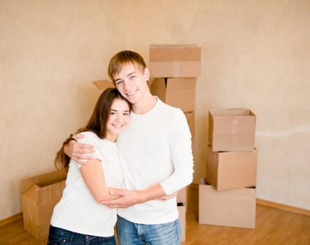 Careful handling of boxed belongings during a local Dagenham move