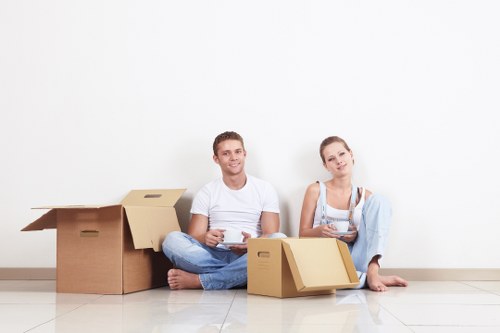 Careful wrapping of fragile household items for transport