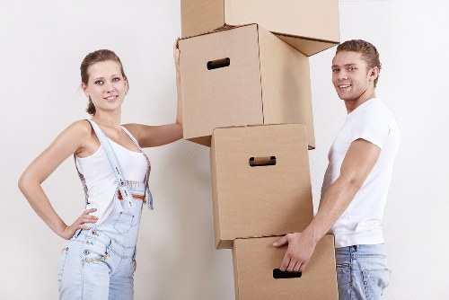 Removal van assisting with a flat move in Dagenham