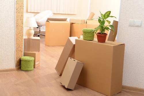 Furniture being loaded for a flat move in Dagenham