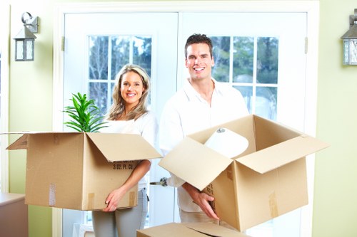 House moving service in Dagenham with boxes and furniture ready for transport